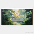 HOLMAN ART Emerald Overlook – Textured Palette Knife Seascape Forest Painting - image 1