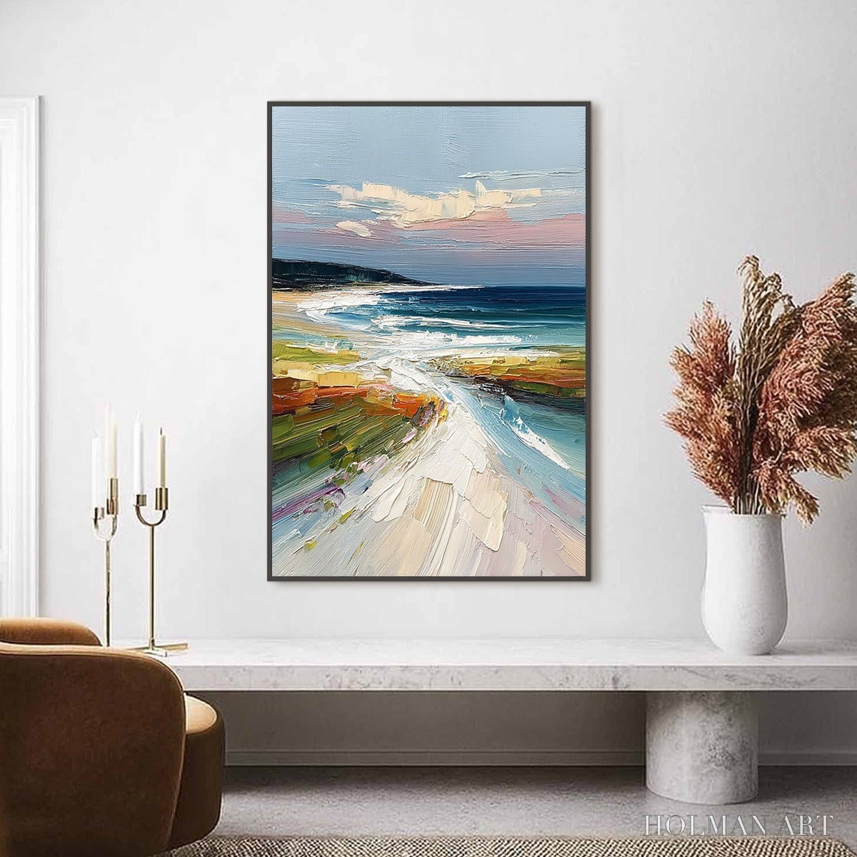 HOLMAN ART Coastal Embrace – Textured Impasto Seascape Oil Painting - image 2