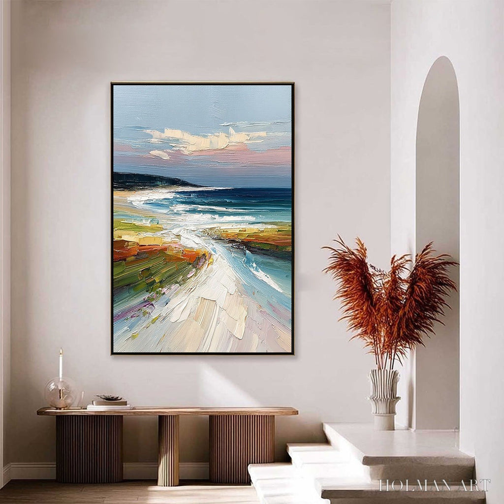 HOLMAN ART Coastal Embrace – Textured Impasto Seascape Oil Painting - image 4