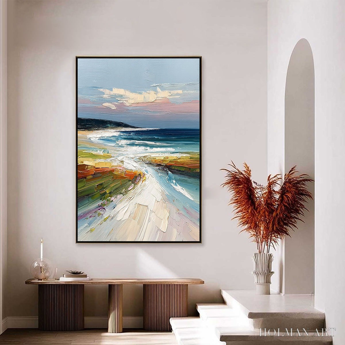 HOLMAN ART Coastal Embrace – Textured Impasto Seascape Oil Painting - image 4