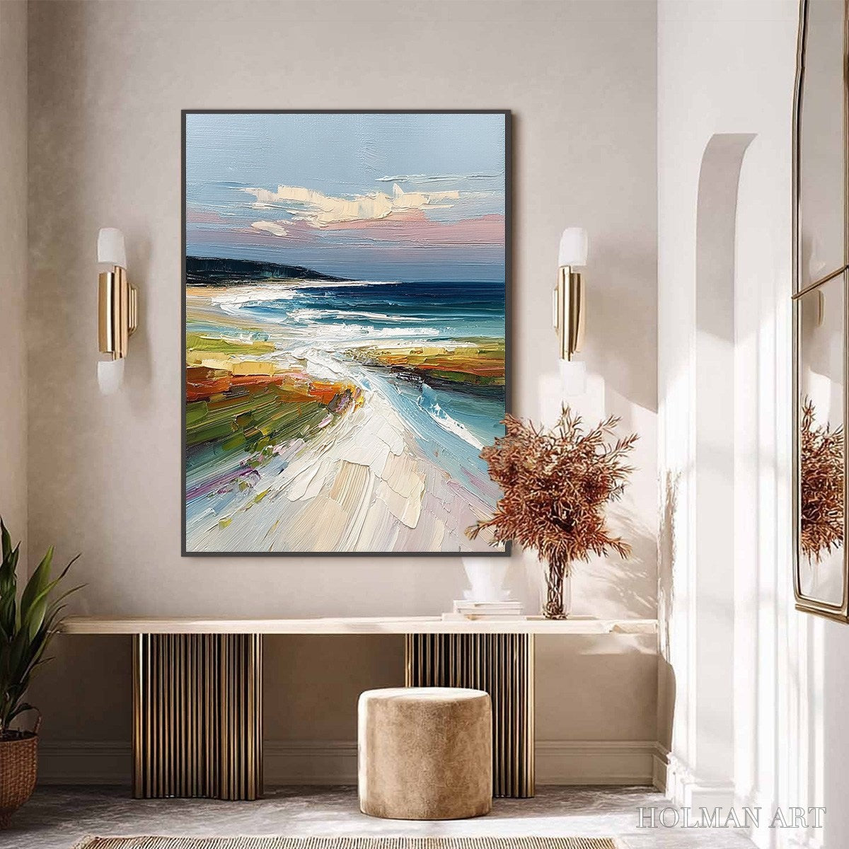 HOLMAN ART Coastal Embrace – Textured Impasto Seascape Oil Painting - image 6