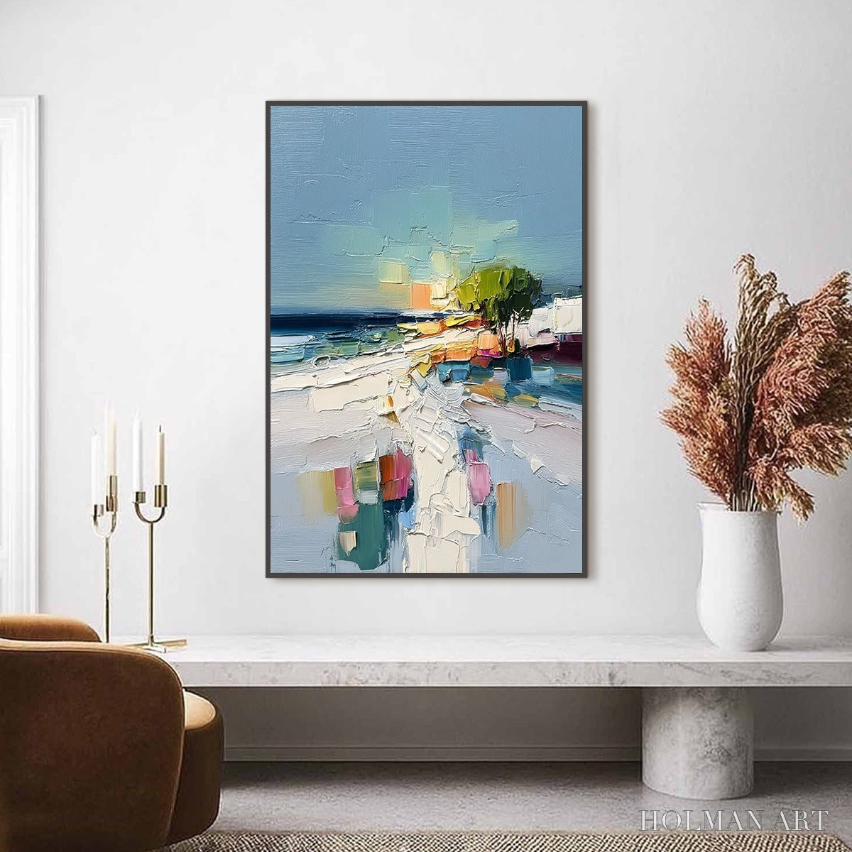 HOLMAN ART Coastal Path – Textured Palette Knife Abstract Seascape Painting - image 2