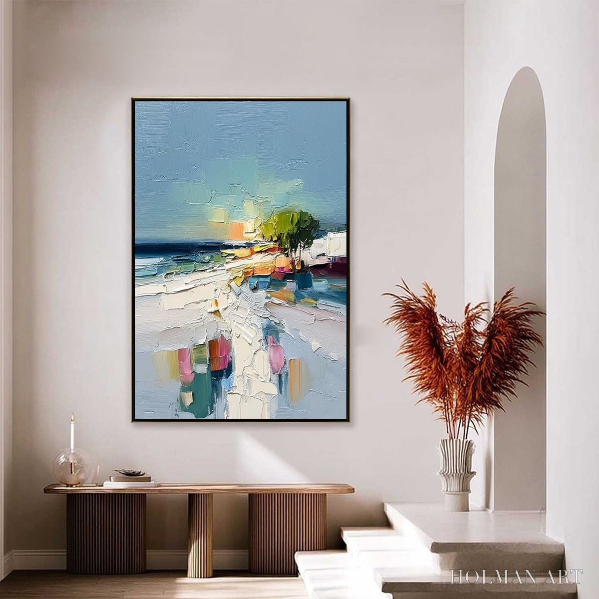 HOLMAN ART Coastal Path – Textured Palette Knife Abstract Seascape Painting - image 4