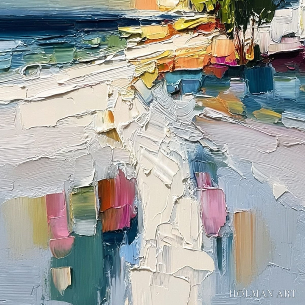 HOLMAN ART Coastal Path – Textured Palette Knife Abstract Seascape Painting - image 5