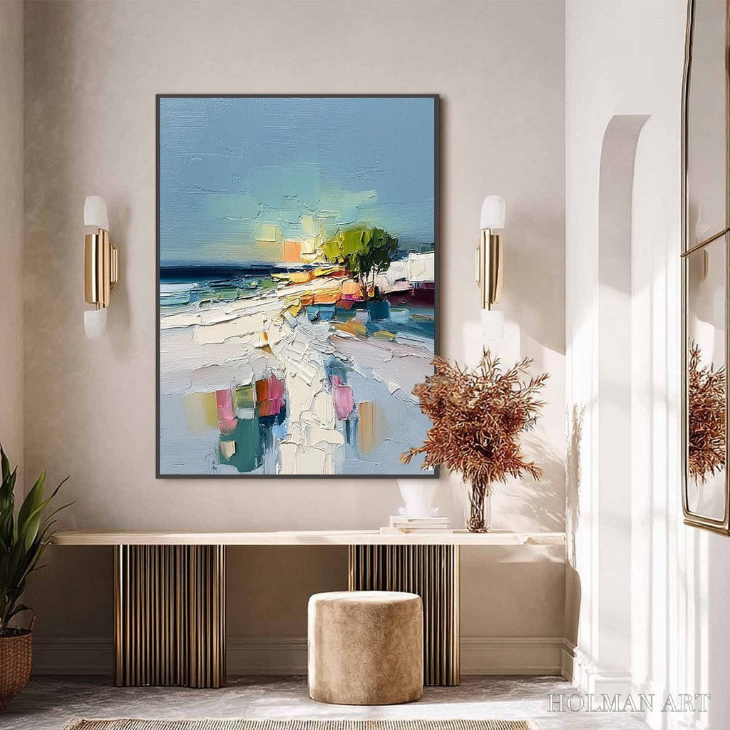HOLMAN ART Coastal Path – Textured Palette Knife Abstract Seascape Painting - image 6