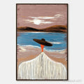 HOLMAN ART Coastal Reverie – Modern Wabi Sabi Style Figurative Beach Painting - image 1