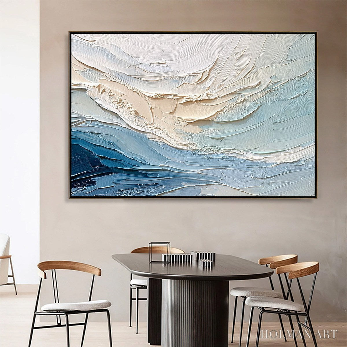 HOLMAN ART Ocean'S Breath – Textured Wabi Sabi Abstract Seascape Painting - image 2