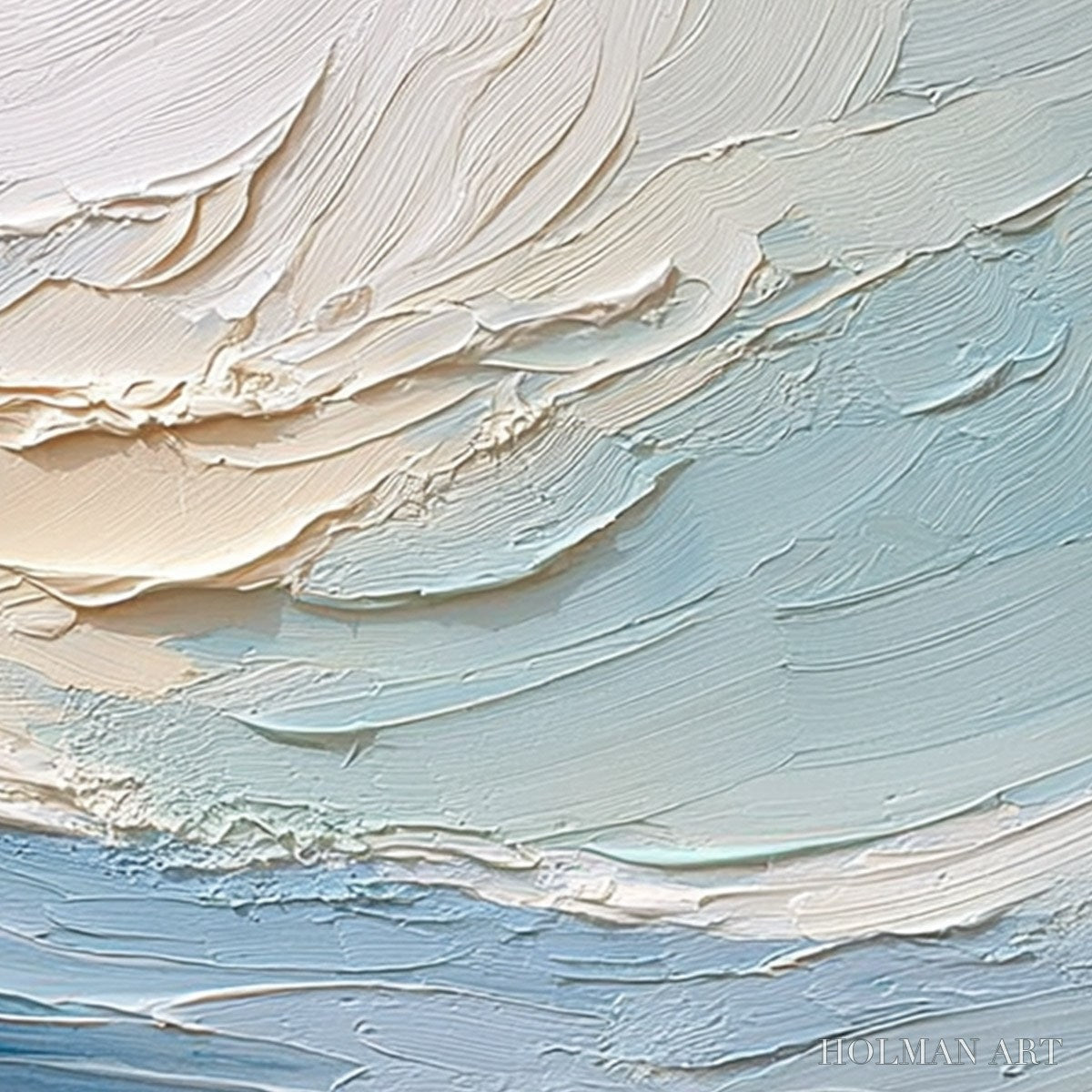 HOLMAN ART Ocean'S Breath – Textured Wabi Sabi Abstract Seascape Painting - image 5