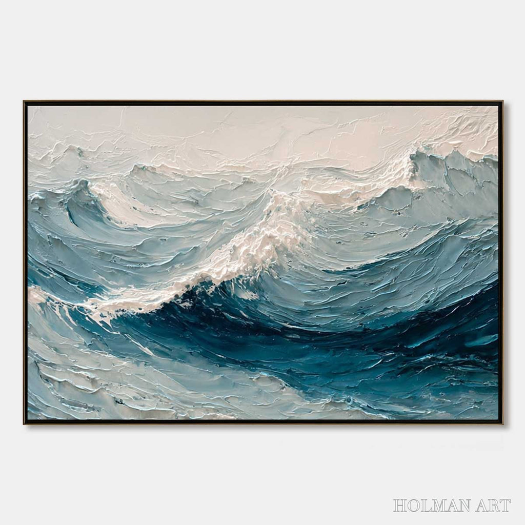 HOLMAN ART Celtic Surge – Textured Impasto Ocean Wave - image 1