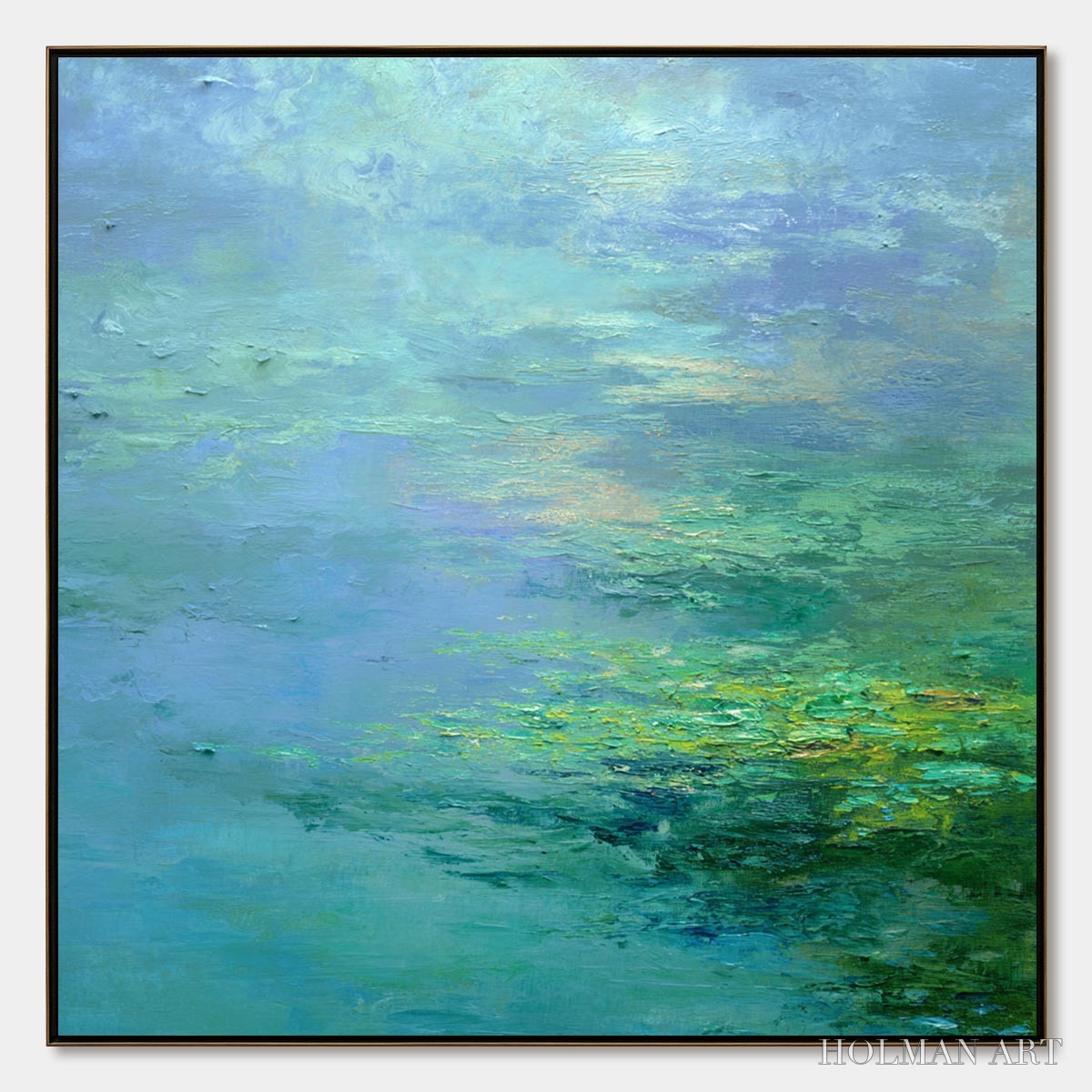 HOLMAN ART Coastal Mist – Textured Abstract Wabi Sabi Seascape Painting - image 1
