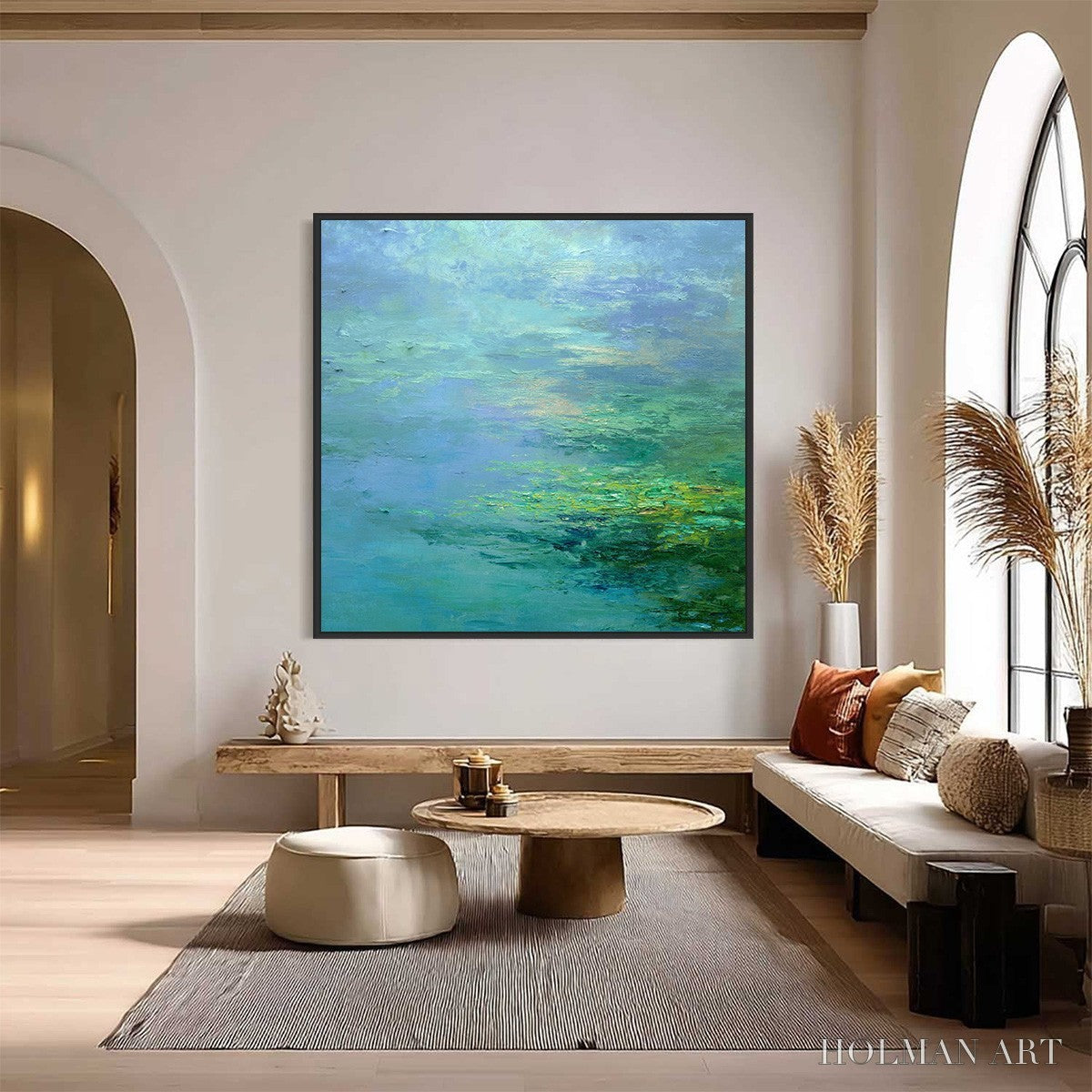 HOLMAN ART Coastal Mist – Textured Abstract Wabi Sabi Seascape Painting - image 2