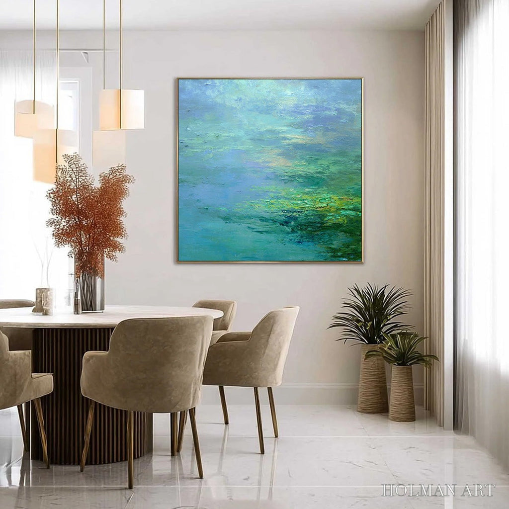 HOLMAN ART Coastal Mist – Textured Abstract Wabi Sabi Seascape Painting - image 4