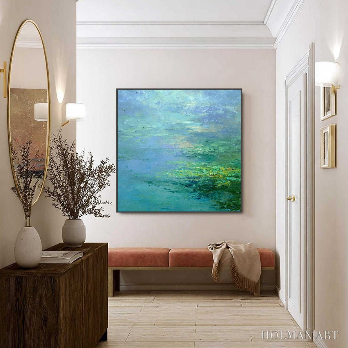 HOLMAN ART Coastal Mist – Textured Abstract Wabi Sabi Seascape Painting - image 6