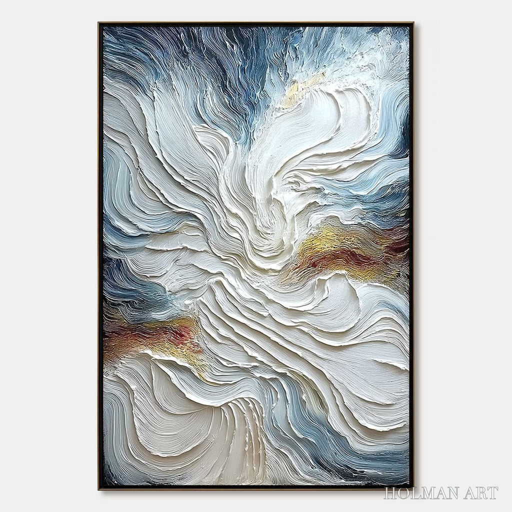 HOLMAN ART Celestial Tide – Heavily Textured Abstract Ocean Wave Oil Painting - image 1