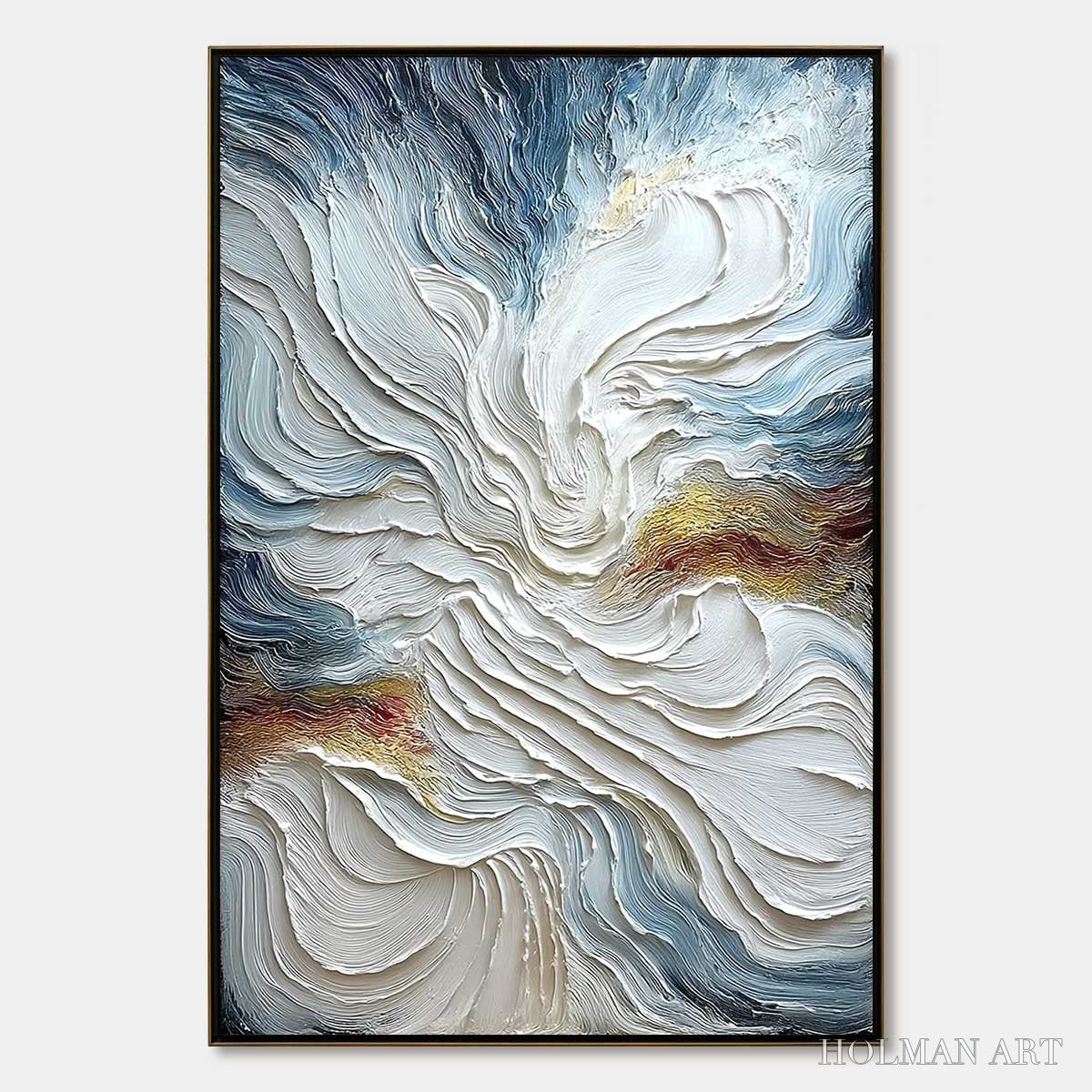 HOLMAN ART Celestial Tide – Heavily Textured Abstract Ocean Wave Oil Painting - image 1