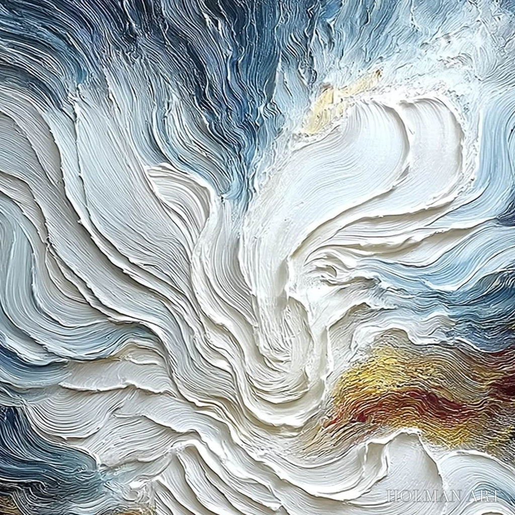 HOLMAN ART Celestial Tide – Heavily Textured Abstract Ocean Wave Oil Painting - image 3