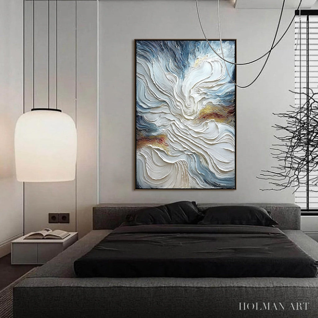 HOLMAN ART Celestial Tide – Heavily Textured Abstract Ocean Wave Oil Painting - image 4