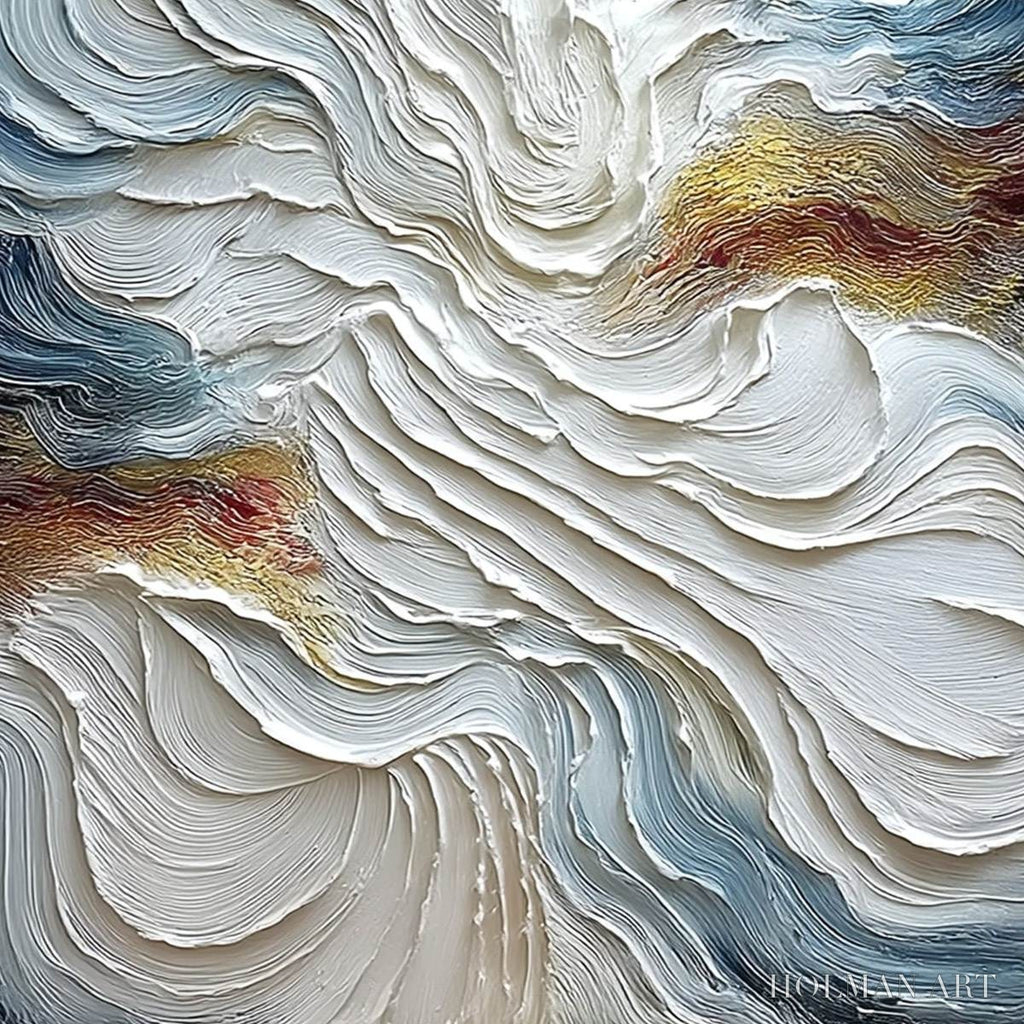 HOLMAN ART Celestial Tide – Heavily Textured Abstract Ocean Wave Oil Painting - image 5