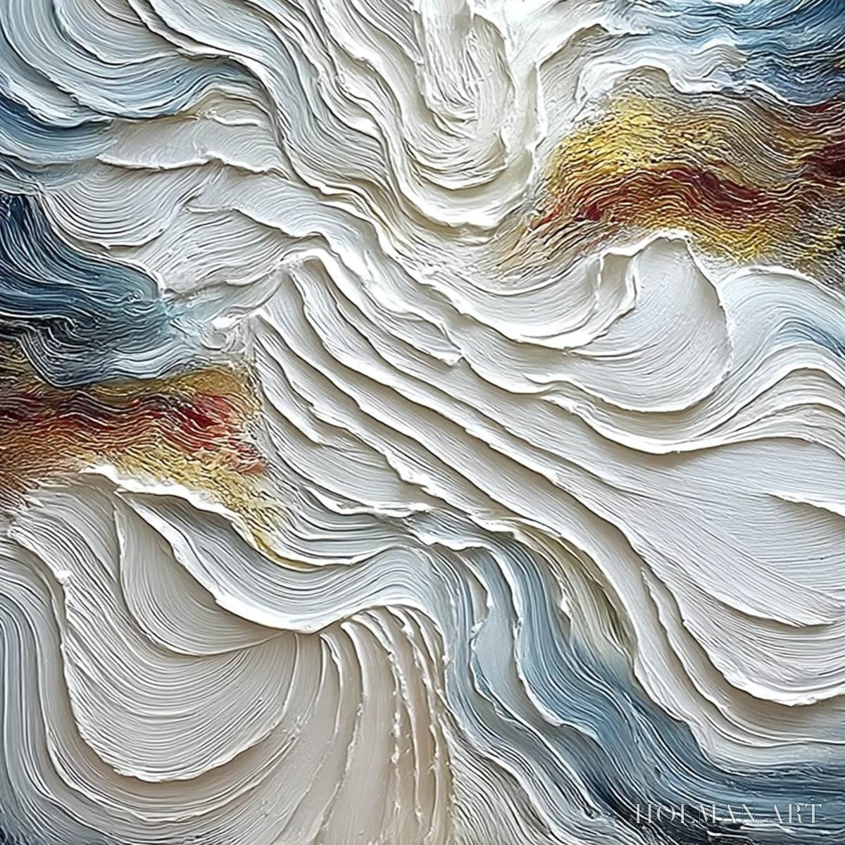 HOLMAN ART Celestial Tide – Heavily Textured Abstract Ocean Wave Oil Painting - image 5