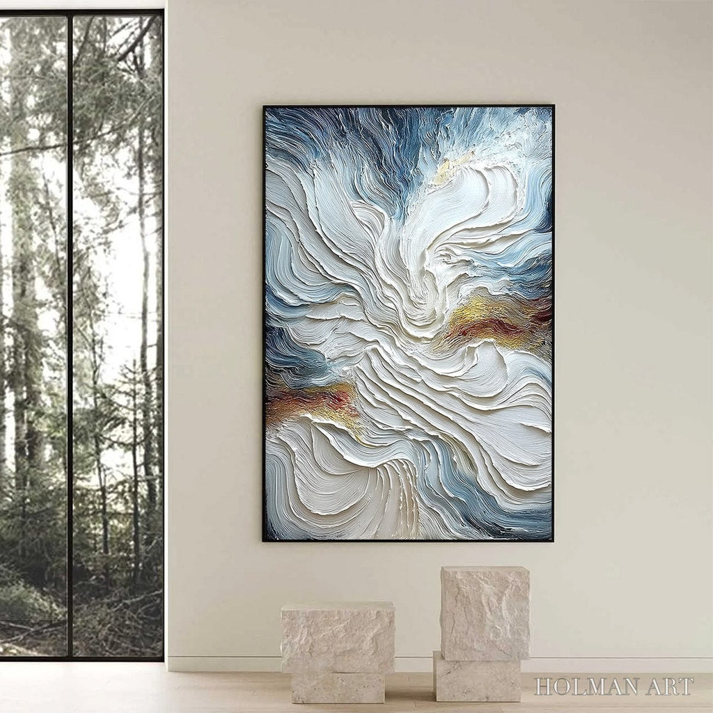 HOLMAN ART Celestial Tide – Heavily Textured Abstract Ocean Wave Oil Painting - image 6