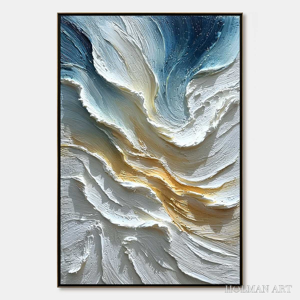 HOLMAN ART Aegean Crest – Textured Abstract Seascape Oil Painting - image 1