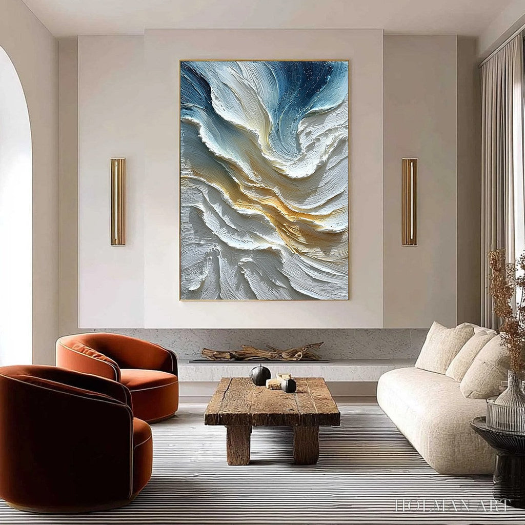 HOLMAN ART Aegean Crest – Textured Abstract Seascape Oil Painting - image 2