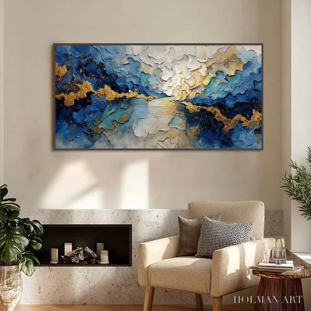 HOLMAN ART Celestial Shore – Heavily Textured Abstract Seascape Painting - image 2