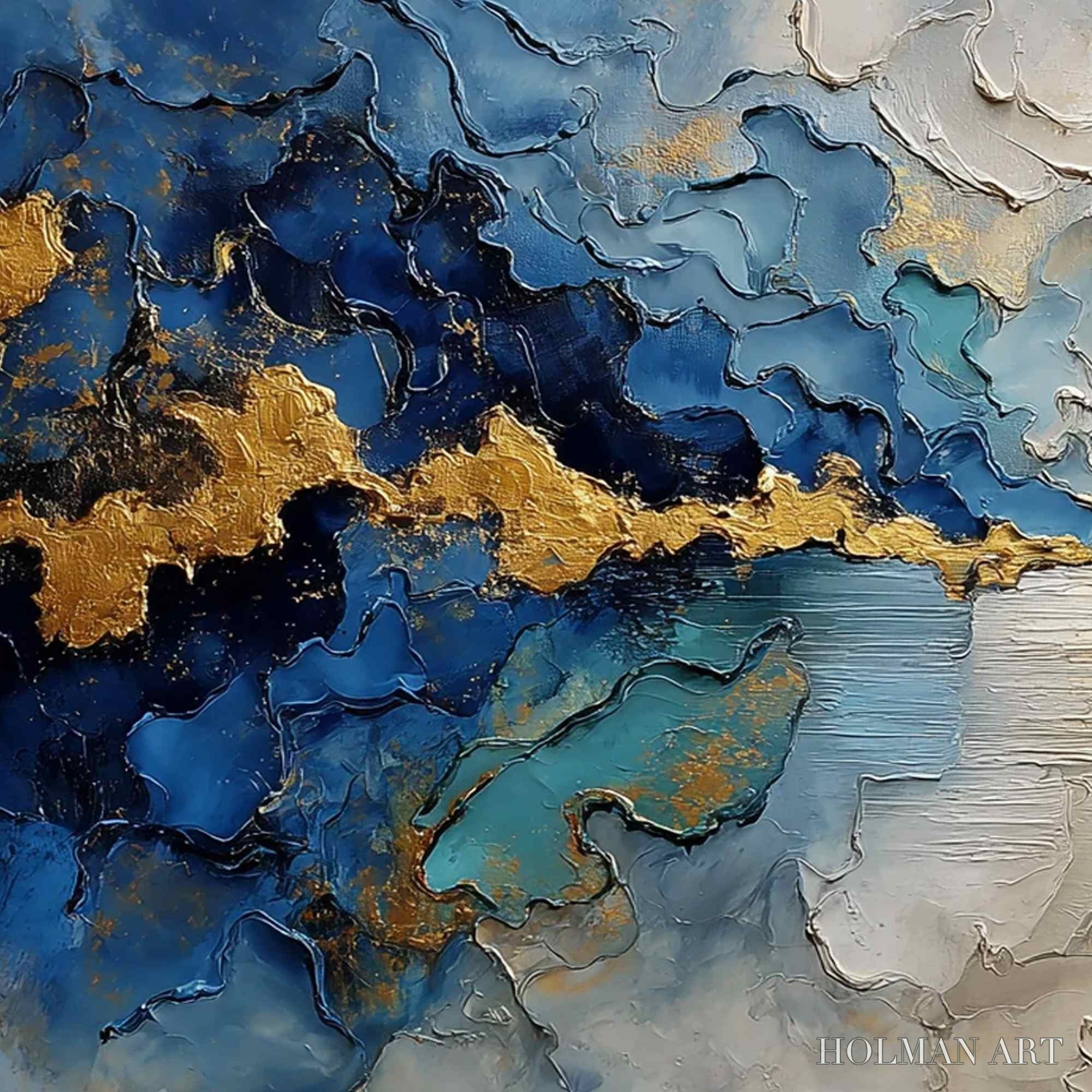 HOLMAN ART Celestial Shore – Heavily Textured Abstract Seascape Painting - image 3