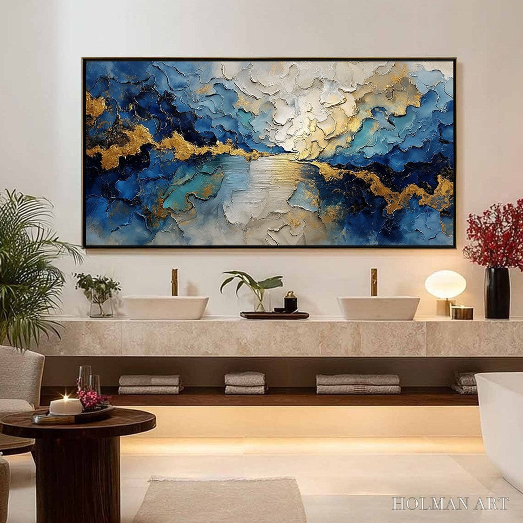 HOLMAN ART Celestial Shore – Heavily Textured Abstract Seascape Painting - image 4