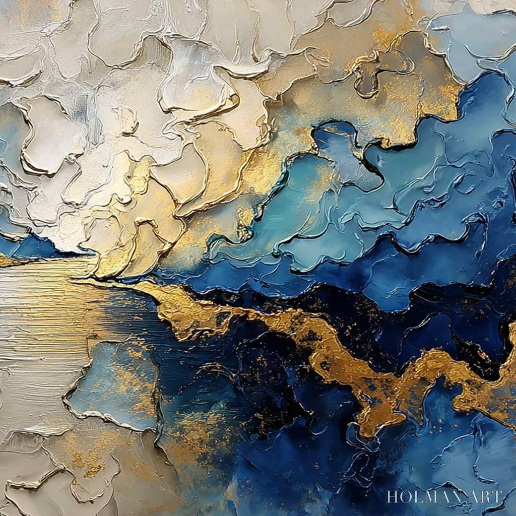 HOLMAN ART Celestial Shore – Heavily Textured Abstract Seascape Painting - image 5