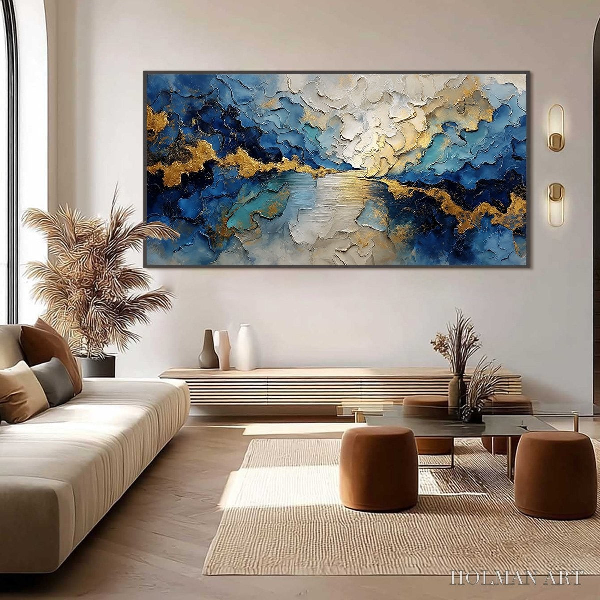 HOLMAN ART Celestial Shore – Heavily Textured Abstract Seascape Painting - image 6