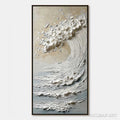 HOLMAN ART Tidal Serenity – Textured Wabi Sabi Ocean Wave Painting - image 1