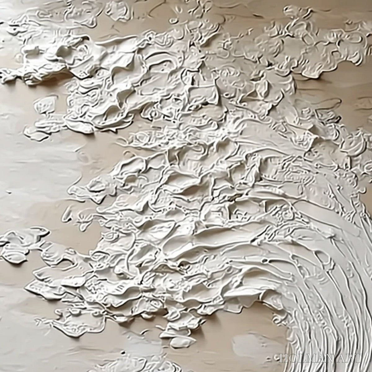 HOLMAN ART Tidal Serenity – Textured Wabi Sabi Ocean Wave Painting - image 3