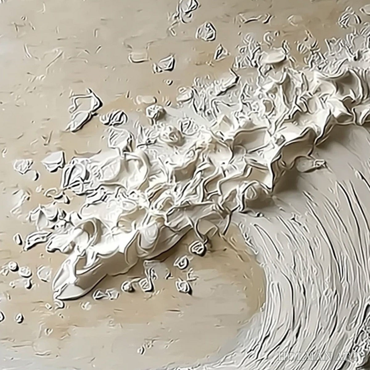 HOLMAN ART Tidal Serenity – Textured Wabi Sabi Ocean Wave Painting - image 5