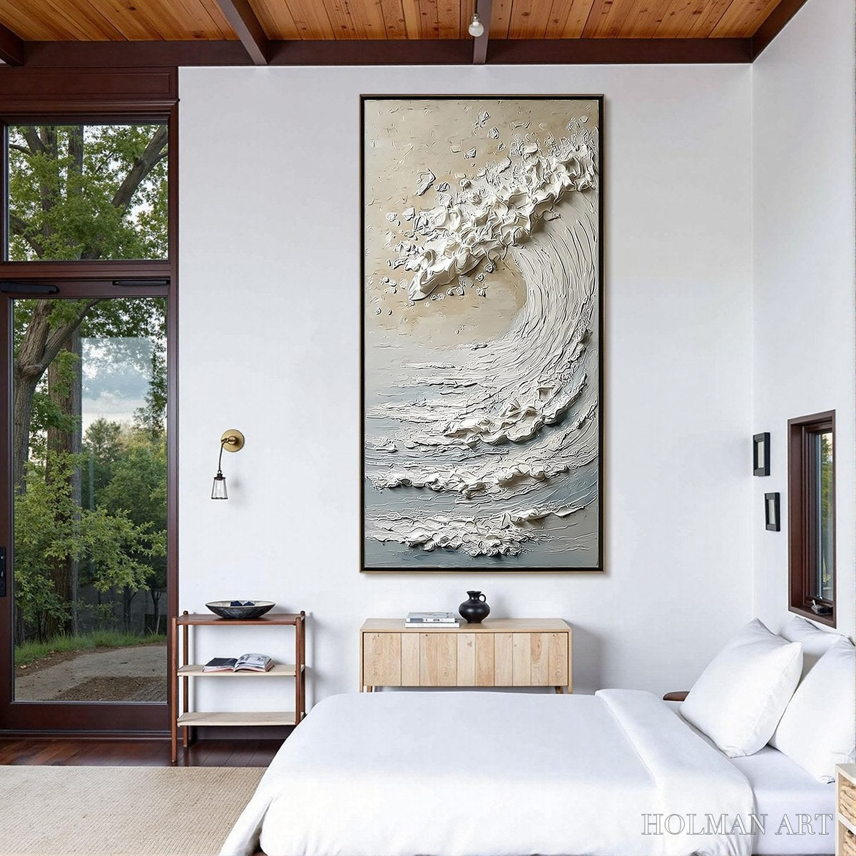 HOLMAN ART Tidal Serenity – Textured Wabi Sabi Ocean Wave Painting - image 6