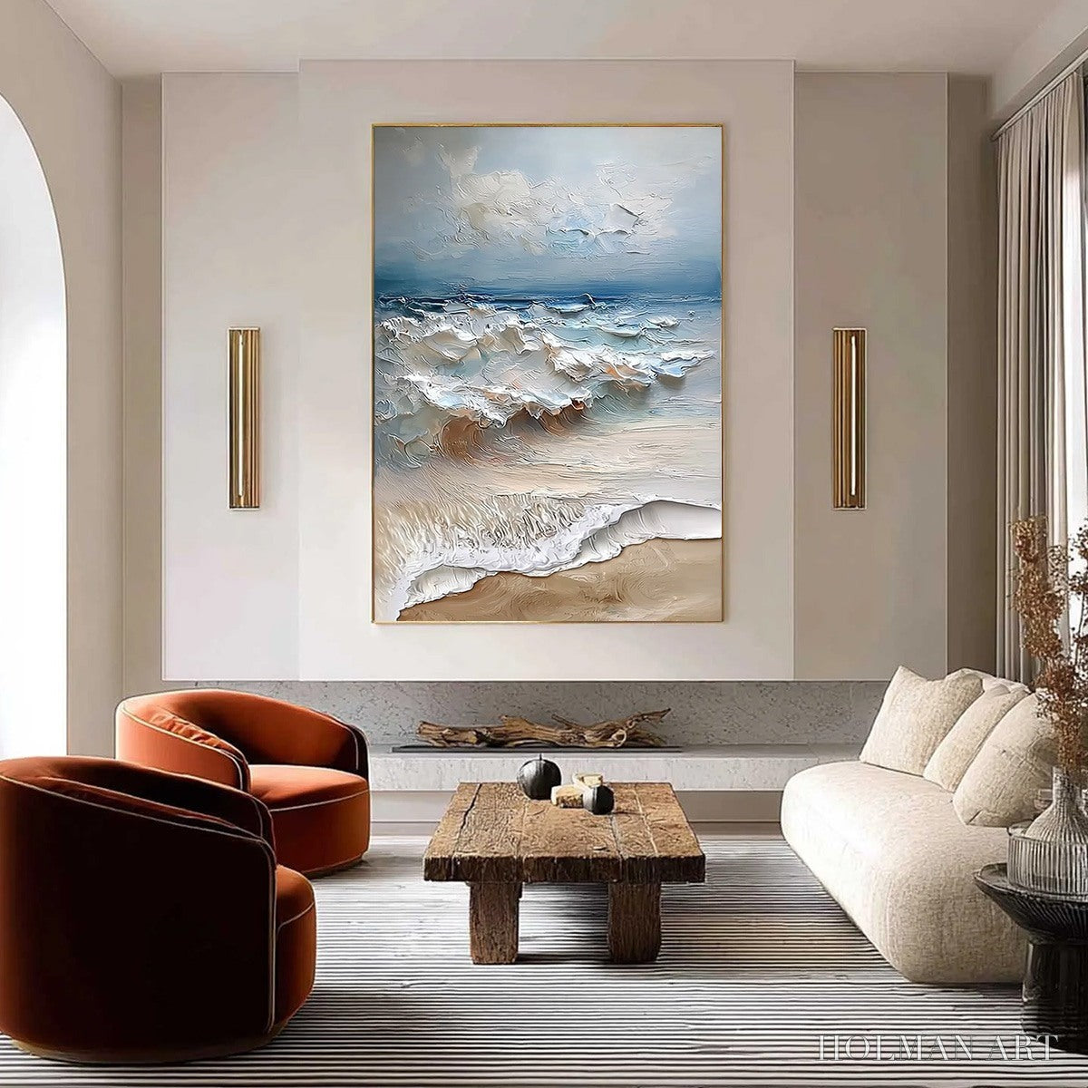 HOLMAN ART Coastal Embrace – Textured Impasto Seascape Oil Painting - image 2