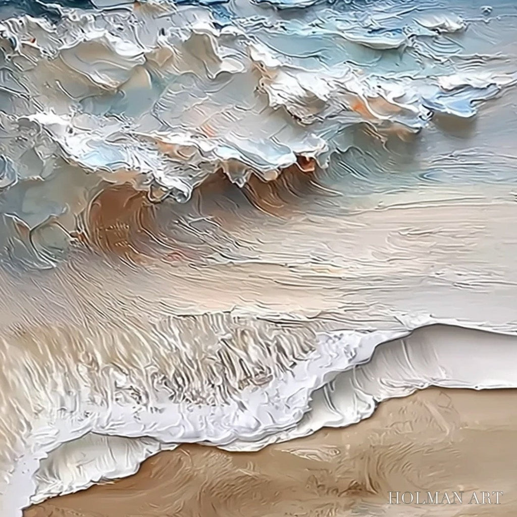 HOLMAN ART Coastal Embrace – Textured Impasto Seascape Oil Painting - image 3