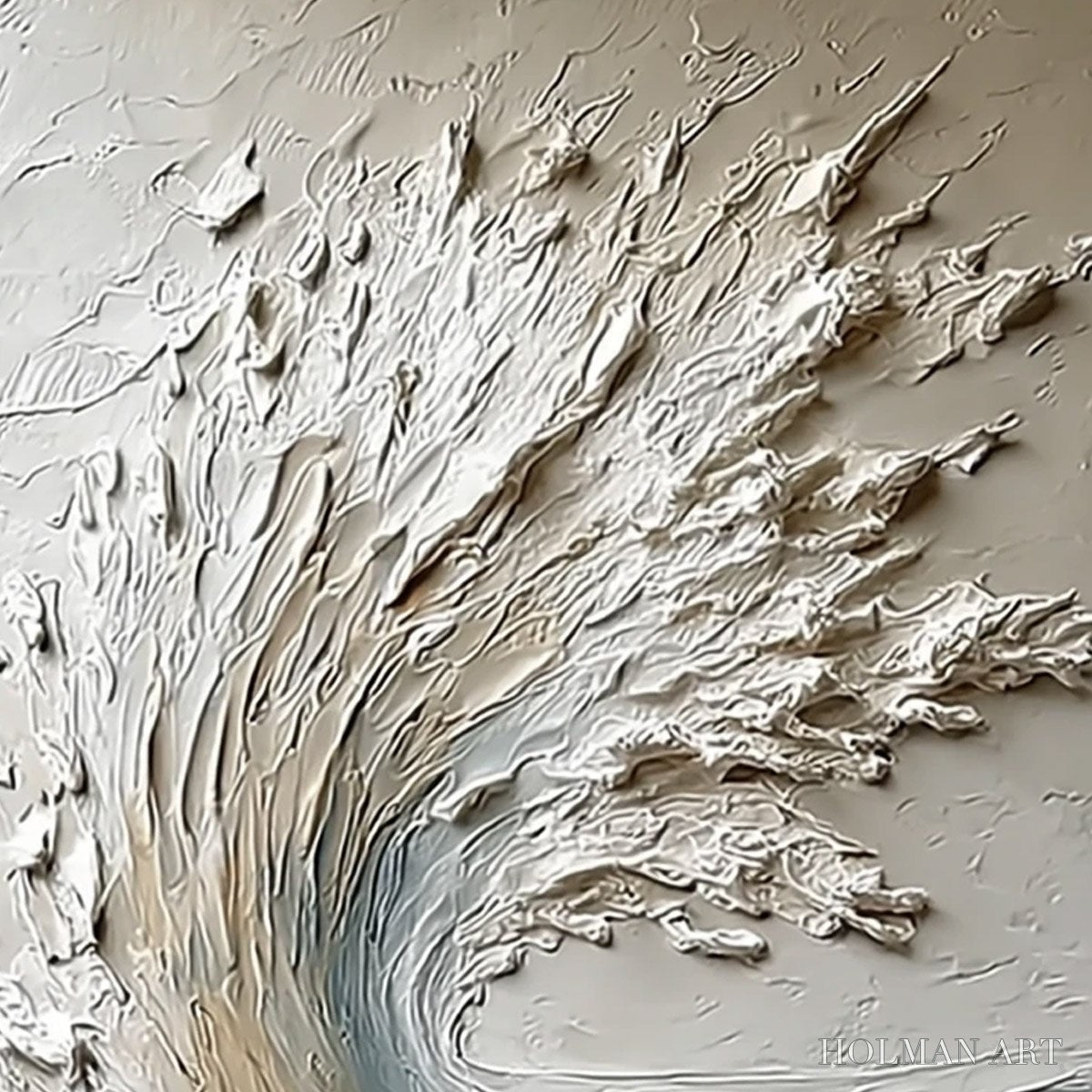 HOLMAN ART Aegean Crest – Vertical Textured Impasto Ocean Wave Painting - image 3