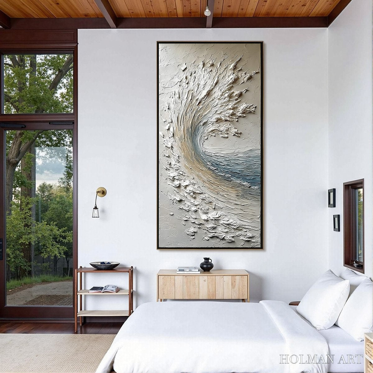 HOLMAN ART Aegean Crest – Vertical Textured Impasto Ocean Wave Painting - image 6