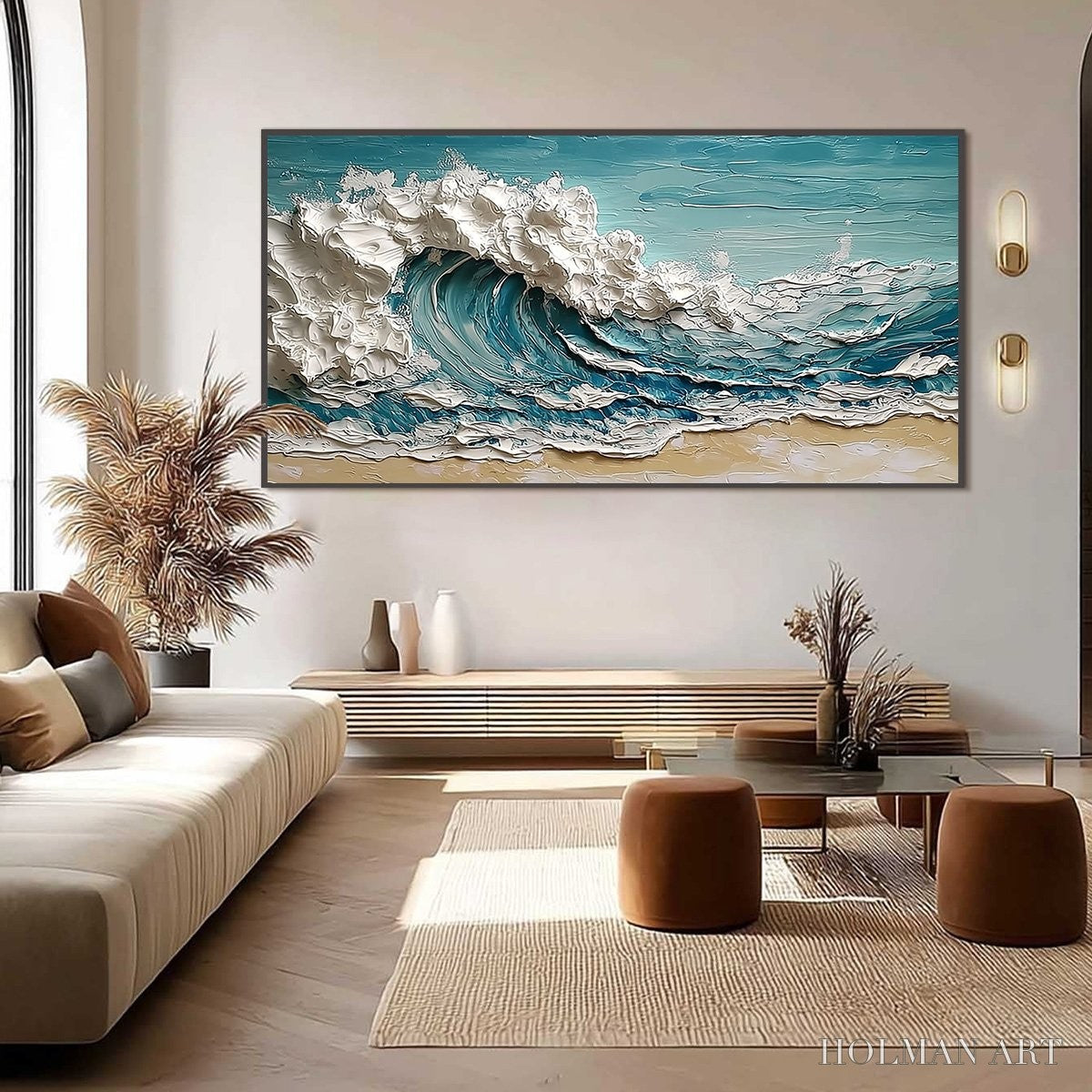 HOLMAN ART Ocean'S Embrace – Textured Impasto Ocean Wave Painting on Canvas - image 6