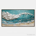 HOLMAN ART Ocean'S Embrace – Textured Impasto Ocean Wave Painting for Coastal Decor - image 1