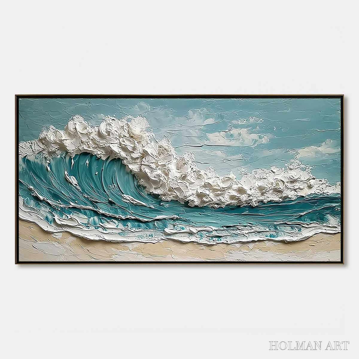 HOLMAN ART Tidal Crest – Textured Impasto Ocean Wave Painting - image 1