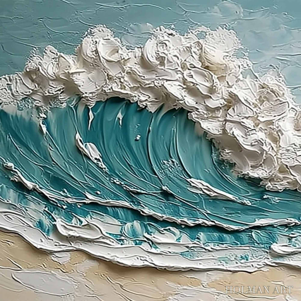 HOLMAN ART Tidal Crest – Textured Impasto Ocean Wave Painting - image 3