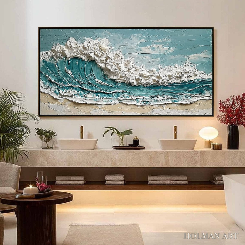 HOLMAN ART Tidal Crest – Textured Impasto Ocean Wave Painting - image 4