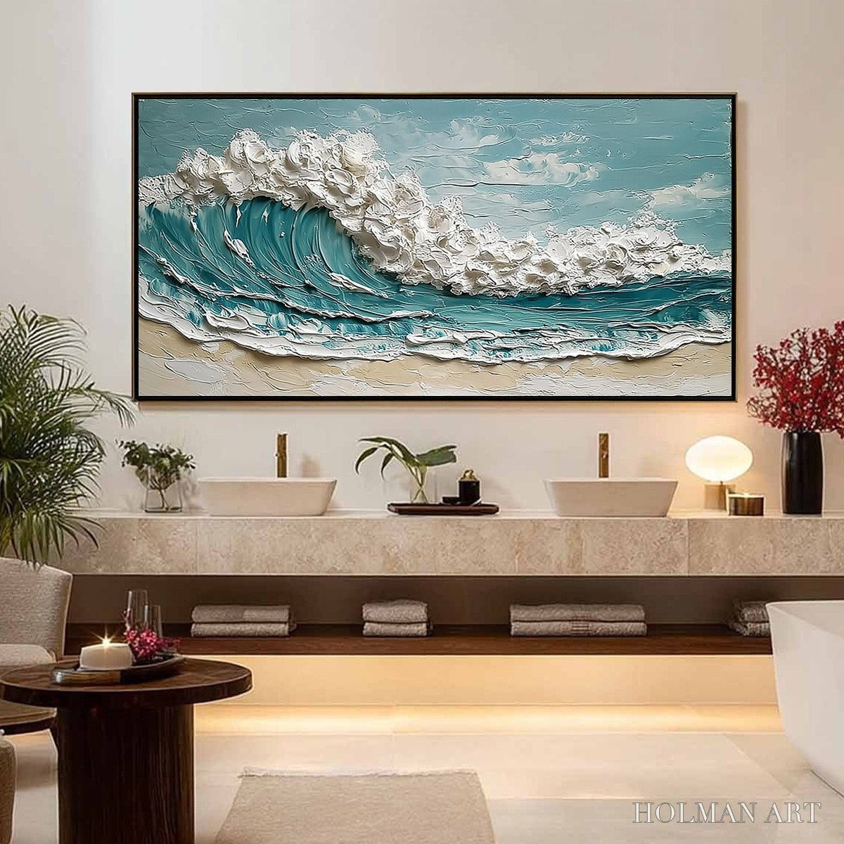 HOLMAN ART Tidal Crest – Textured Impasto Ocean Wave Painting - image 4