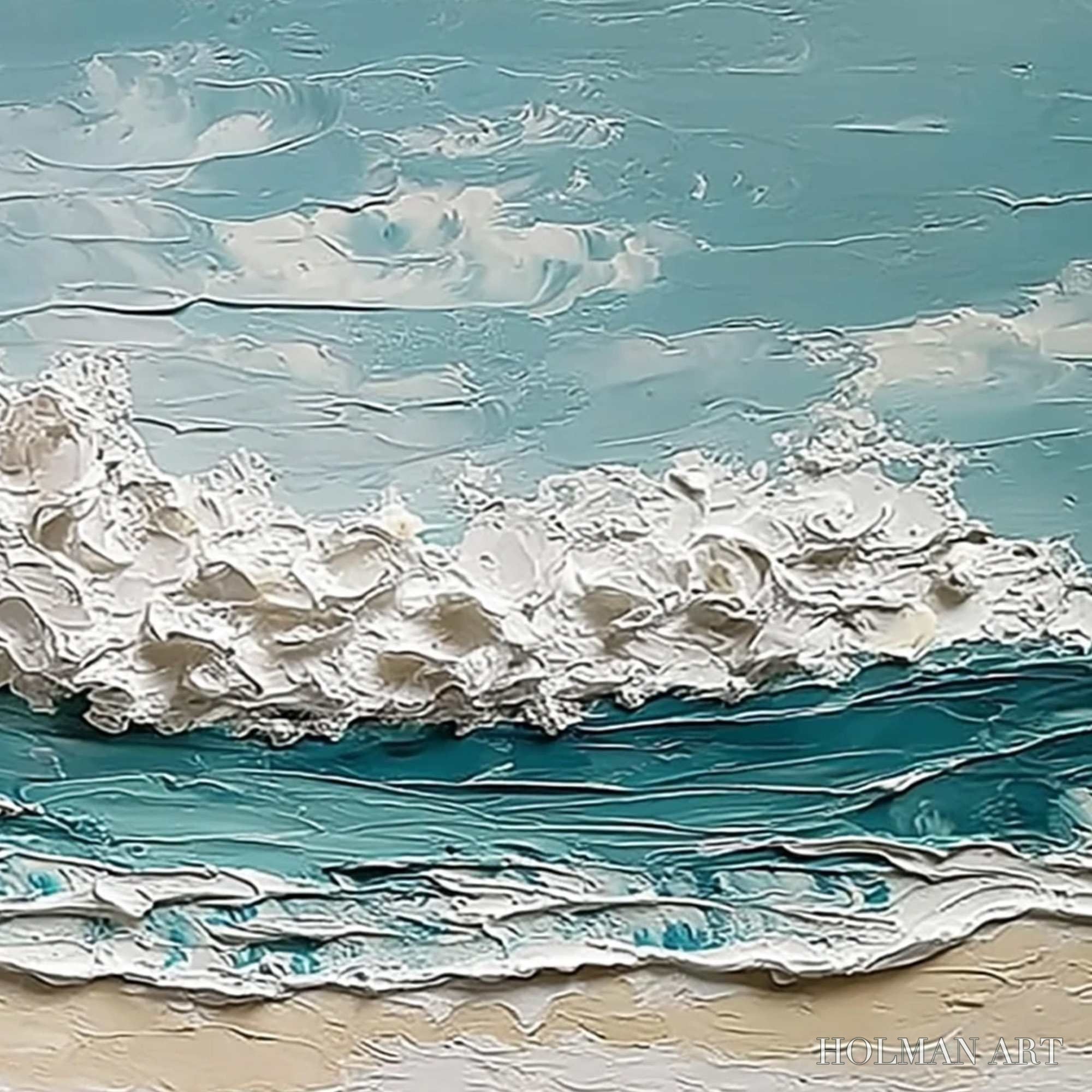 HOLMAN ART Tidal Crest – Textured Impasto Ocean Wave Painting - image 5