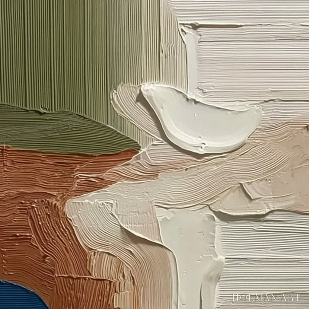 HOLMAN ART Coastal Strata – Textured Wabi Sabi Abstract Seascape Painting - image 3