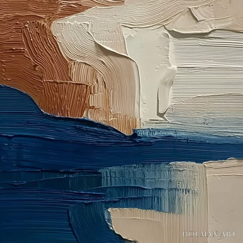 HOLMAN ART Coastal Strata – Textured Wabi Sabi Abstract Seascape Painting - image 5