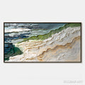 HOLMAN ART Shoreline Echoes – Textured Wabi Sabi Seascape Painting - image 1