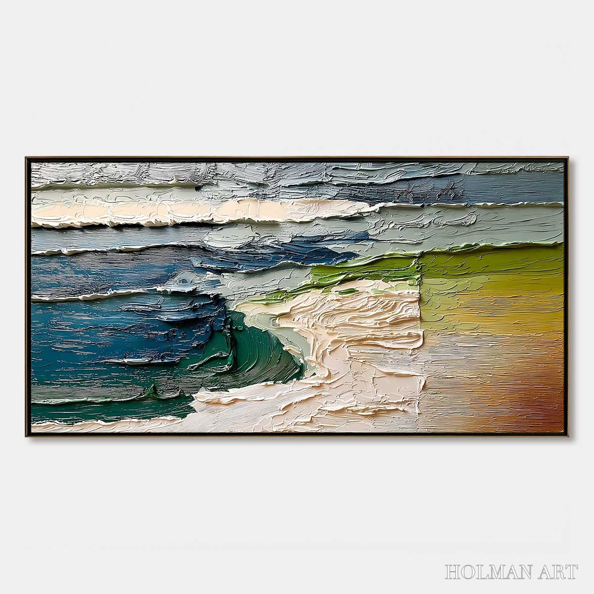 HOLMAN ART Terra'S Edge – Textured Wabi Sabi Coastal Abstract Painting - image 1